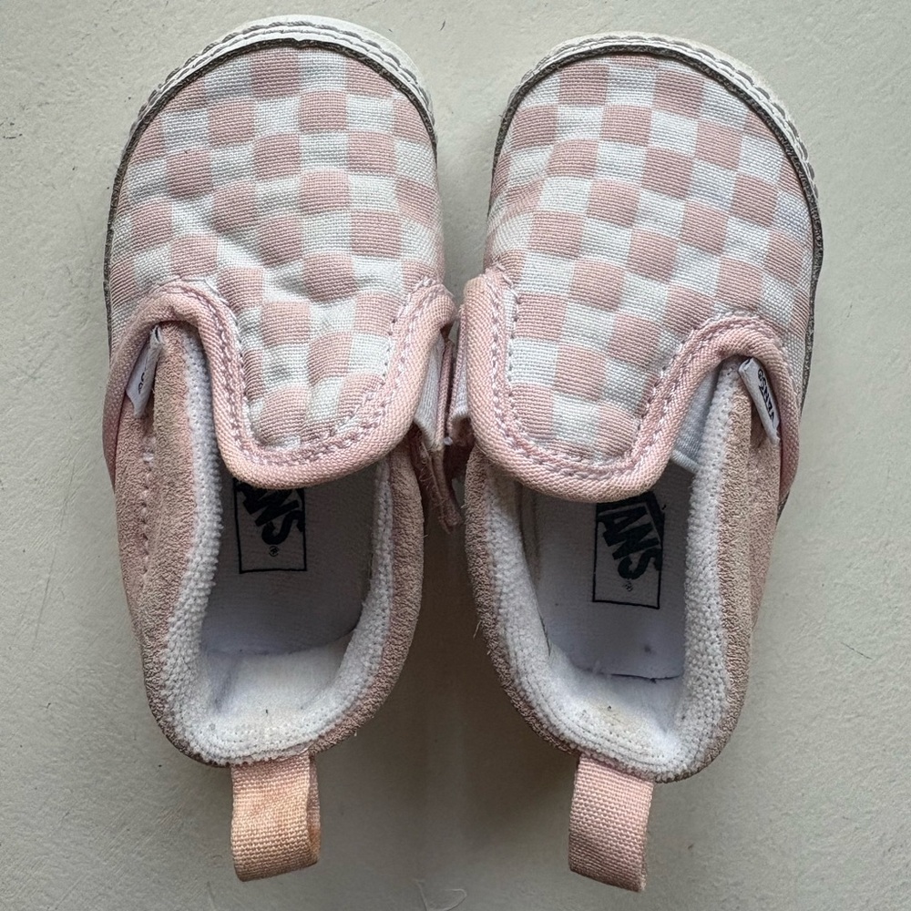 Vans Kids Light Pink Checkered Sneakers 3